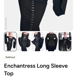 Iso Black Enchantress Long Sleeve Gothic Maxi Top